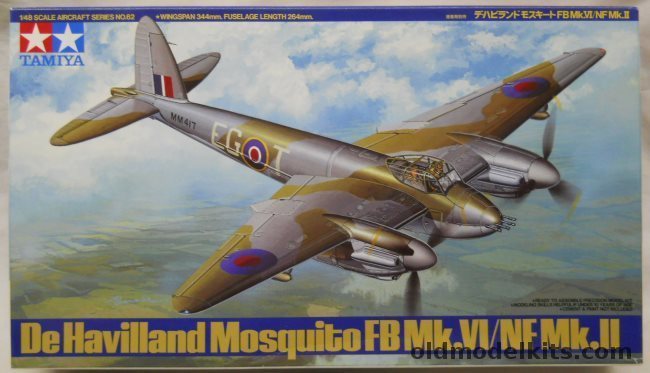 Tamiya 1/48 DeHavilland Mosquito FB Mk.VI/NF Mk.11  With Ultracast Seats and Crew Access Door / Squadron 9600 Canopies and Fast Frames 41052 Mask Set - RAF No. 143 Sq / No. 157 Sq / No. 487 Sq, 61062-2800 plastic model kit